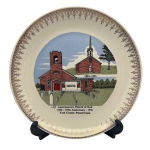 Collectible Plate Andersontown Church of God 150th Anniversary York County 1976